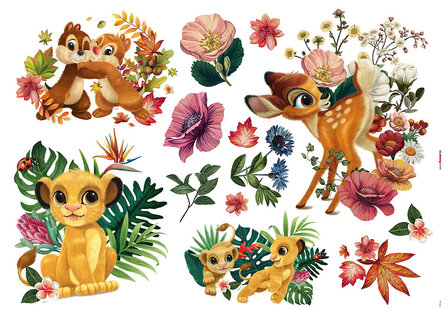 Disney muurstickers Simba en Bambi