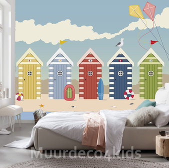 Beach Huts strand behang XL