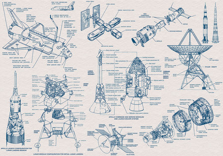 Ruimtevaart behang Spacecraft Architecture