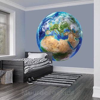 Muurcirkel Wereldbol Aarde | Muurdeco4kids