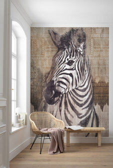 Zebra behang Aquarel