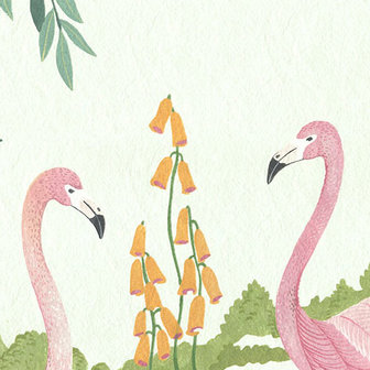 detail Flamingo Vibes behang