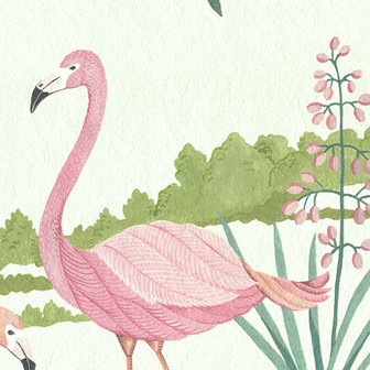 detail Flamingo Vibes behang