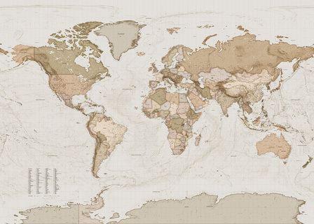 Komar behang Earth Map wereldkaart