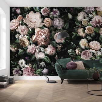 Bloemen behang Victoria Black