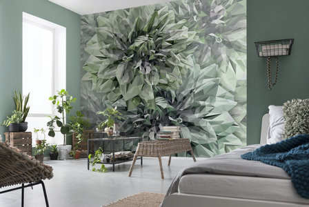 3d Bloemen behang Emerald Flowers