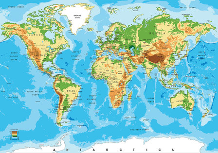 Wereldkaart fotobehang Atlas XL OPRUIMING