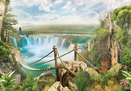 Jungle fotobehang Waterval 312 x 219 cm DIRECT LEVERBAAR