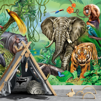 Jungledieren behang Regenwoud VINYL