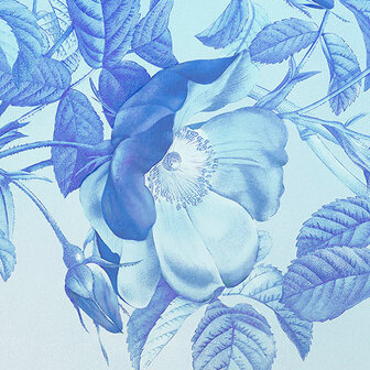 detail Bloemen behang Blue Aura