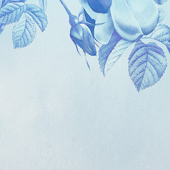 detail Bloemen behang Blue Aura