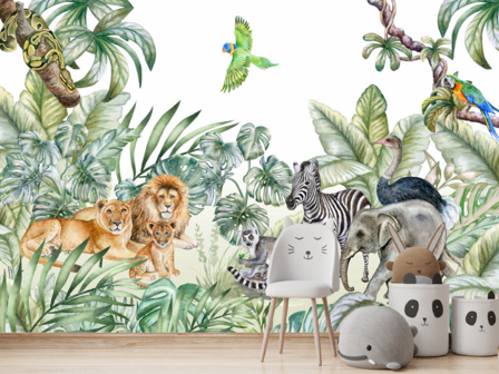 Kinderkamer Jungle behang Safari VINYL