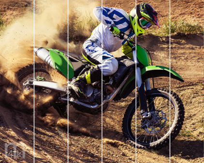 Motorcross - Posterbehang - (305 x 244 cm) - (6 Panelen)