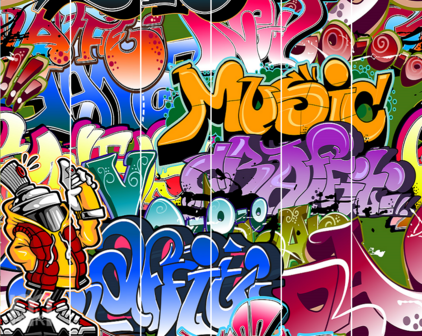 Graffiti street - Posterbehang - (305 x 244 cm) - (6 Panelen)