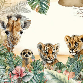 Baby Jungle dieren behang Tijger VINYL