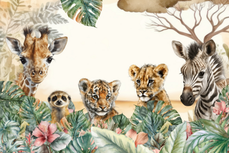 Baby Jungle dieren behang Tijger VINYL