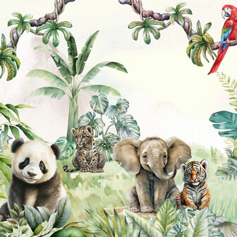 Baby Jungle dieren behang Panda I VINYL