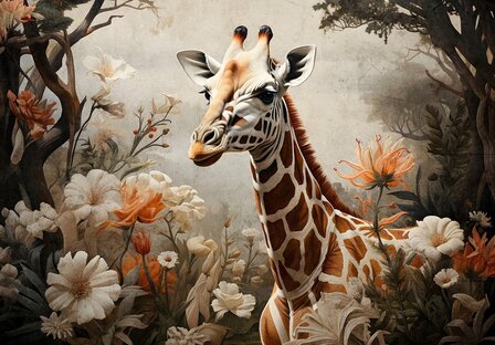 Jungledieren behang Giraffe