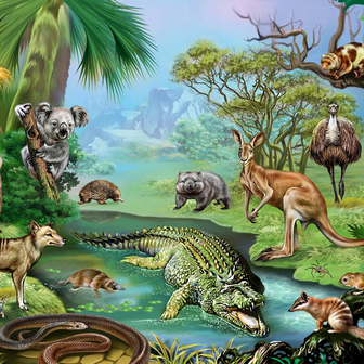 Jungledieren behang Australi&euml; 