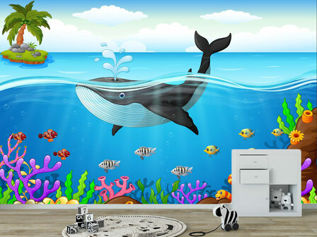 Onderwater VINYL behang Walvis