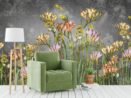 Bloemen fotobehang Fresia VINYL