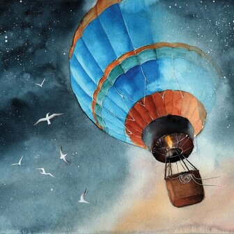 Aquarel behang Luchtballon