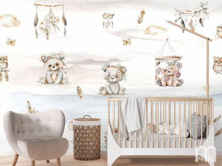 Bosdieren VINYL behang Babykamer