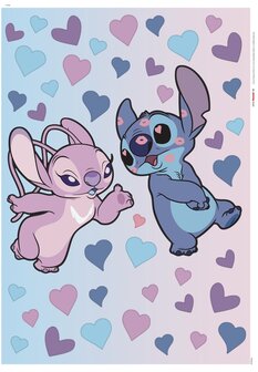 Stitch en Angel muurstickers In Love