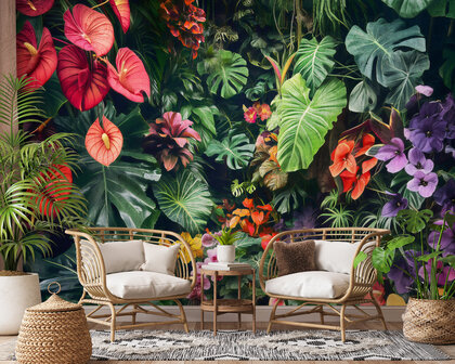 Tropical Floral Jungle fotobehang