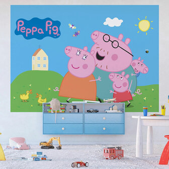 Peppa Pig behang Familie