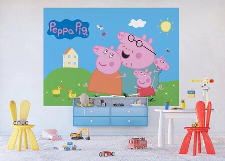 Peppa Pig behang Familie