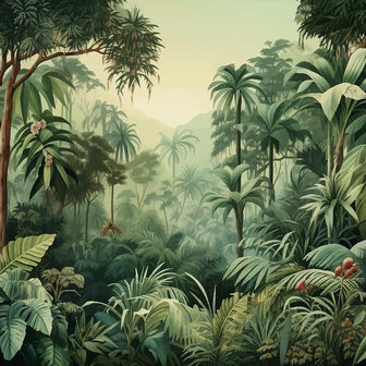 Tropical Jungle Trees fotobehang XL