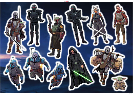 Star Wars muurstickers Mandalorian Iconic Figures