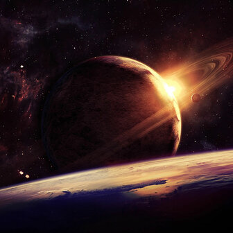 Planets in Space fotobehang XL