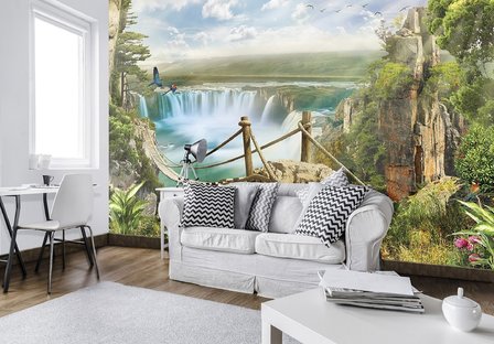 Jungle fotobehang Waterval XL