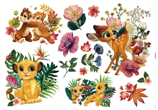 Disney muurstickers Simba en Bambi