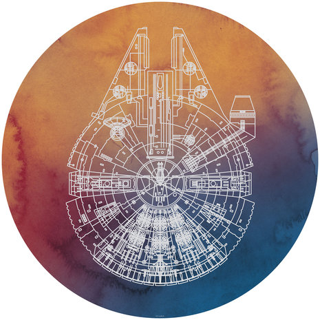 Behangcirkel Star Wars Millennium Falcon