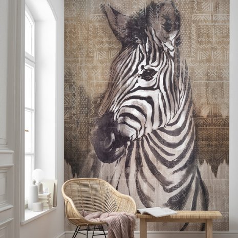 Zebra behang Aquarel