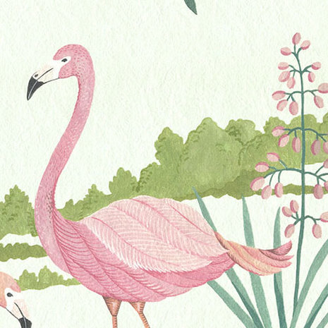 detail Flamingo Vibes behang