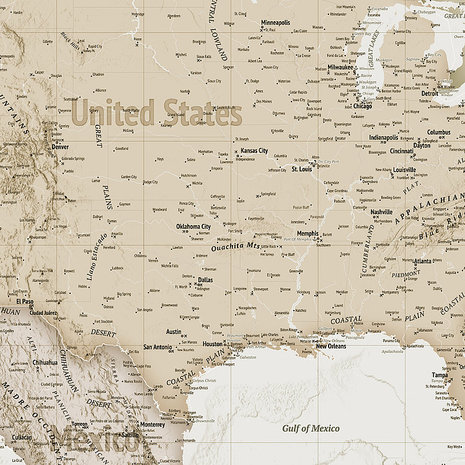 detail Wereldkaart behang Earth Map