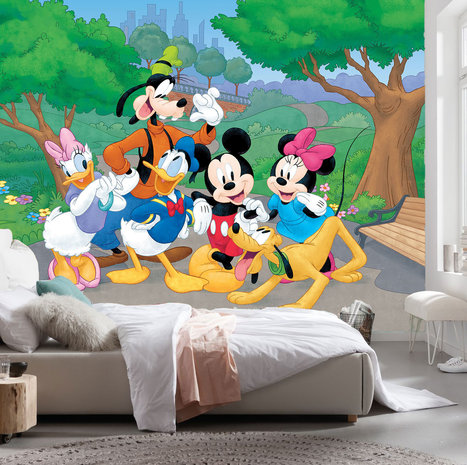 krans boom Worstelen Mickey Mouse fotobehang Disney Club | Muurdeco4kids