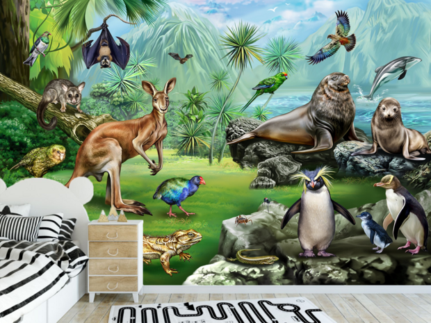 Jungledieren behang Nieuw-Zeeland VINYL054