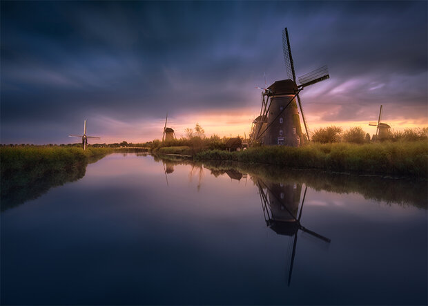 Molen fotobehang donker XL