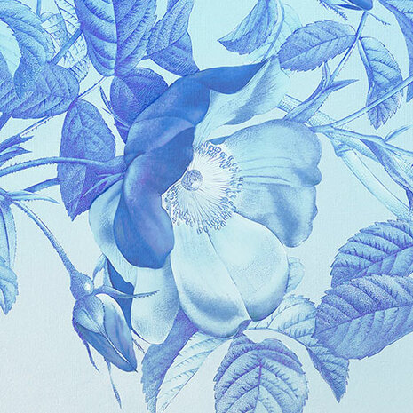 detail Bloemen behang Blue Aura