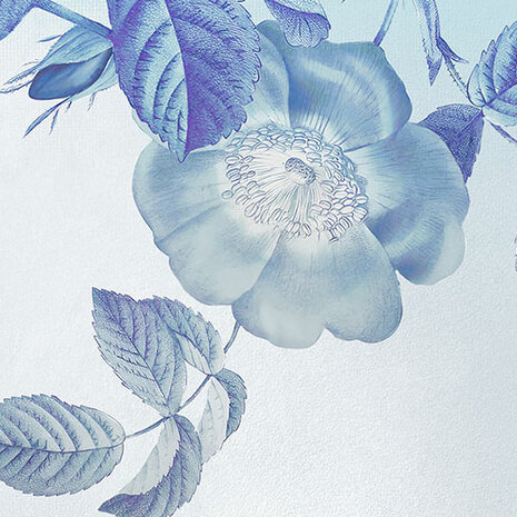 detail Bloemen behang Blue Aura