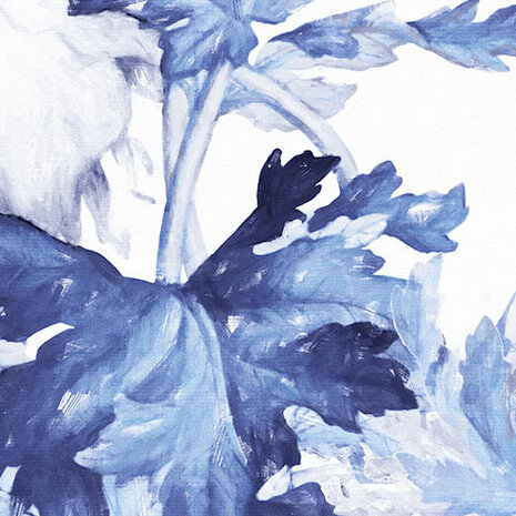 Detail Bloemen behang Blue Silhouettes