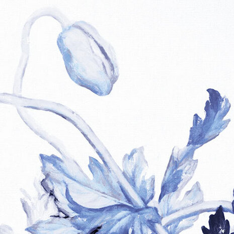 Detail Bloemen behang Blue Silhouettes