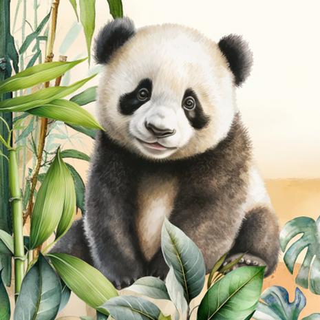 Detail Baby Jungle dieren behang Panda II VINYL