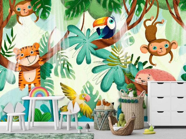 Jungledieren behang Hangout