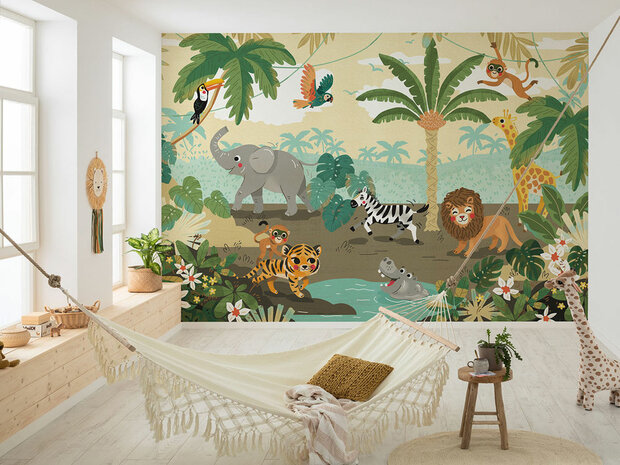 Jungle behang Baby Safari